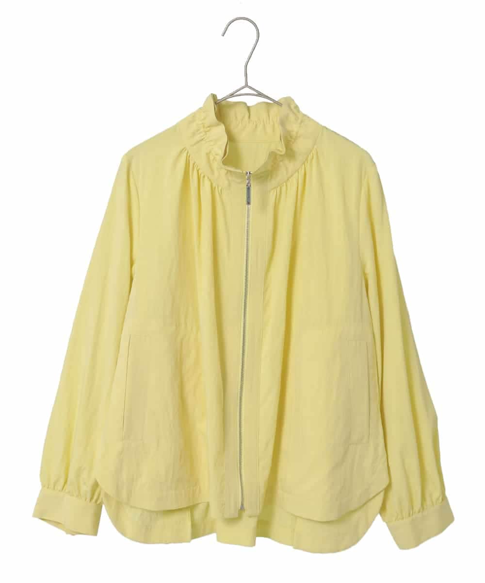 R6JED01390 HIROKO BIS(小さいサイズ)(メゾン ドゥ サンク) 【小さいサイズ】ナチュラルワッシャーギャザーライトブルゾン ライトイエロー