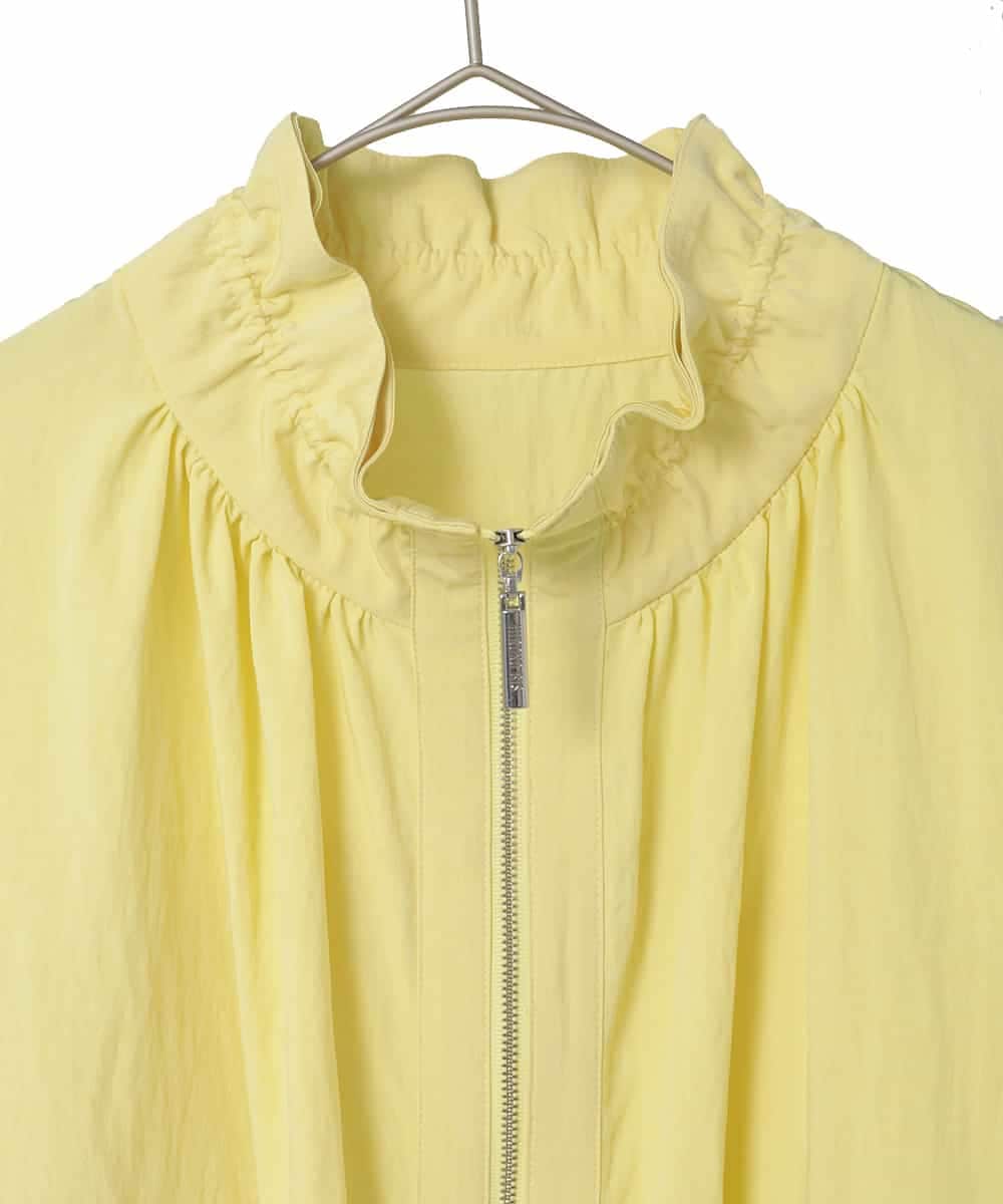 R6JED01390 HIROKO BIS(小さいサイズ)(メゾン ドゥ サンク) 【小さいサイズ】ナチュラルワッシャーギャザーライトブルゾン ライトイエロー