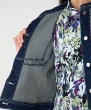 R6JED10330 HIROKO BIS(小さいサイズ)(メゾン ドゥ サンク) ピンタックデニムジャケット ネイビー