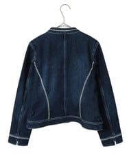 R6JED10330 HIROKO BIS(小さいサイズ)(メゾン ドゥ サンク) 【小さいサイズ】ピンタックデニムジャケット ネイビー