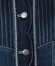 R6JED10330 HIROKO BIS(小さいサイズ)(メゾン ドゥ サンク) 【小さいサイズ】ピンタックデニムジャケット ネイビー