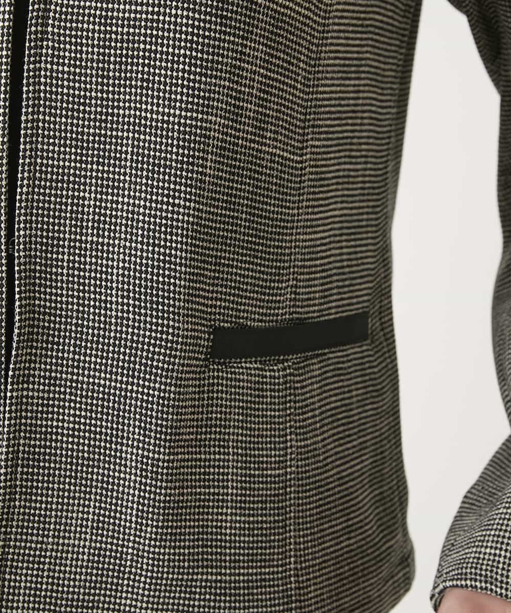 R6JFD01360 HIROKO BIS(小さいサイズ)(メゾン ドゥ サンク) 【小さいサイズ】ツイーディーメッシュコンパクトジャケット ブラック