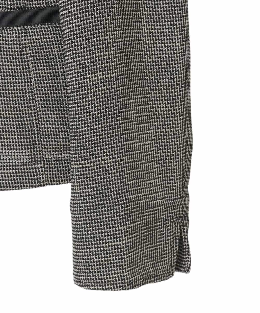 R6JFD01360 HIROKO BIS(小さいサイズ)(メゾン ドゥ サンク) 【小さいサイズ】ツイーディーメッシュコンパクトジャケット ブラック