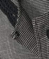 R6JFD01360 HIROKO BIS(小さいサイズ)(メゾン ドゥ サンク) 【小さいサイズ】ツイーディーメッシュコンパクトジャケット ブラック