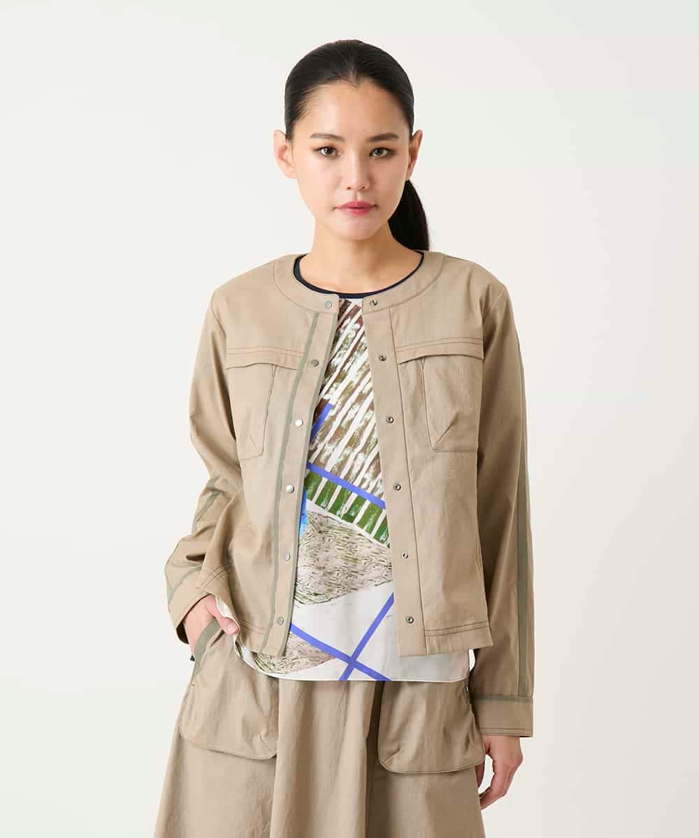 R6JFD30360 HIROKO BIS(小さいサイズ) 【小さいサイズ】リネンライクショートジャケット