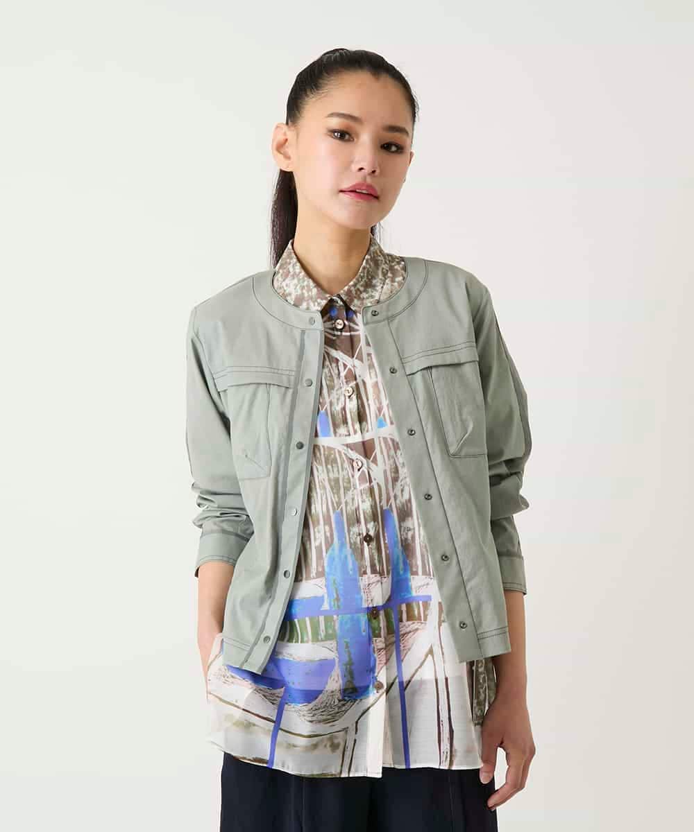 R6JFD30360 HIROKO BIS(小さいサイズ) 【小さいサイズ】リネンライクショートジャケット