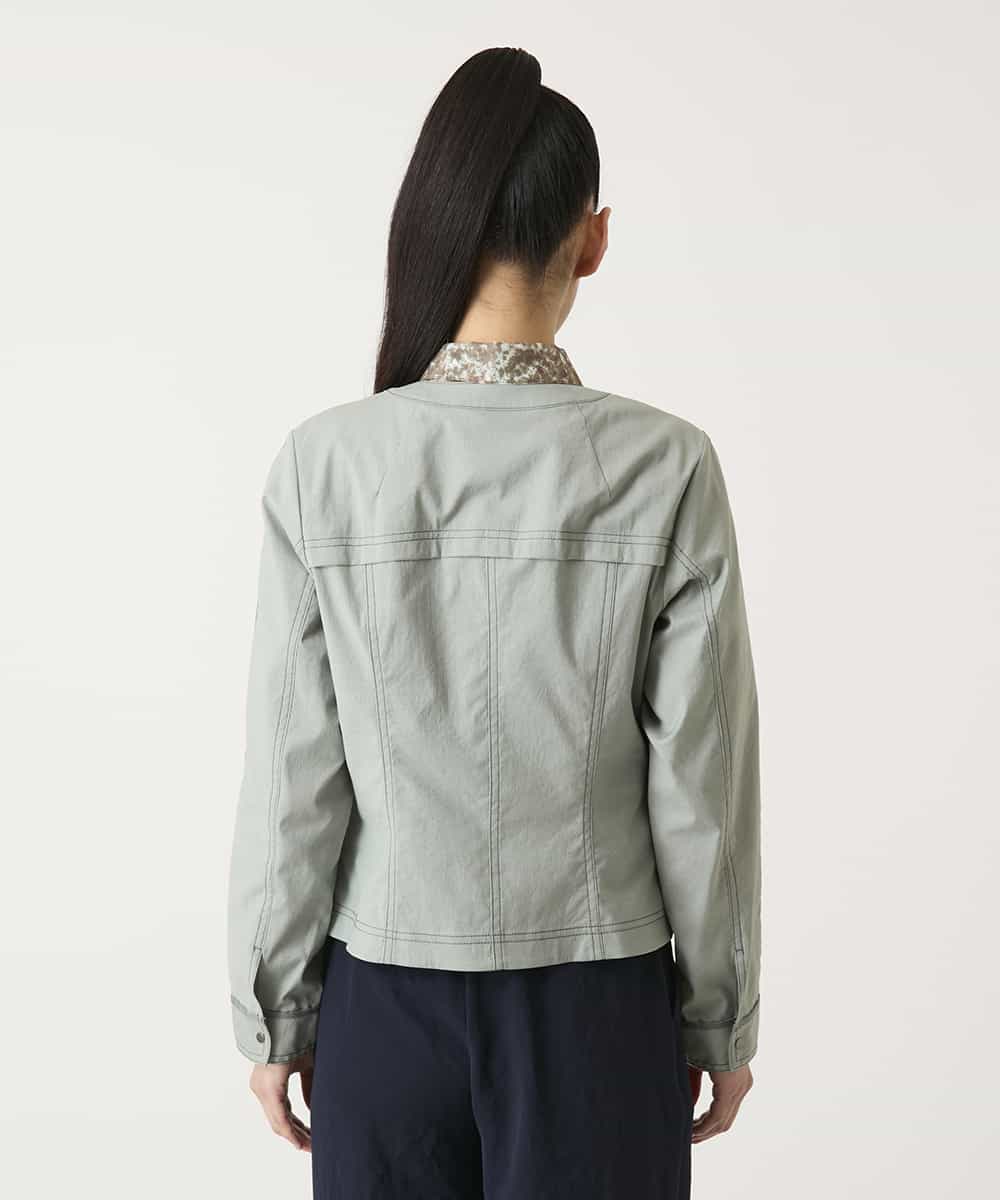 R6JFD30360 HIROKO BIS(小さいサイズ)(メゾン ドゥ サンク) 【小さいサイズ】リネンライクショートジャケット ライトグレー