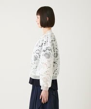 R6JGE05360 HIROKO BIS(小さいサイズ)(メゾン ドゥ サンク) 【小さいサイズ】フラワーレースデザインブルゾン ホワイト