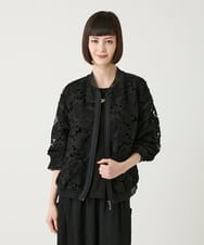 R6JGE05360 HIROKO BIS(小さいサイズ)(メゾン ドゥ サンク) 【小さいサイズ】フラワーレースデザインブルゾン ブラック
