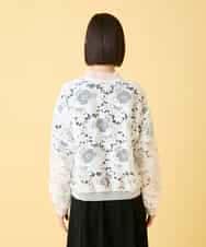 R6JGE05360 HIROKO BIS(小さいサイズ)(メゾン ドゥ サンク) 【小さいサイズ】フラワーレースデザインブルゾン ホワイト