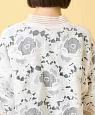 R6JGE05360 HIROKO BIS(小さいサイズ)(メゾン ドゥ サンク) 【小さいサイズ】フラワーレースデザインブルゾン ホワイト