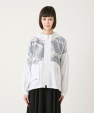 R6JGE30360 HIROKO BIS(小さいサイズ)(メゾン ドゥ サンク) 【小さいサイズ】オパールロゴジョイントデザインブルゾン ホワイト