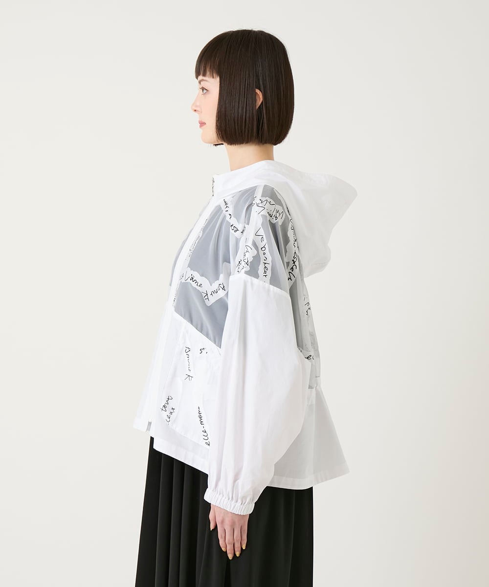 R6JGE30360 HIROKO BIS(小さいサイズ)(メゾン ドゥ サンク) 【小さいサイズ】オパールロゴジョイントデザインブルゾン ホワイト