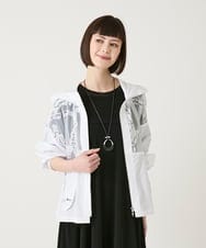 R6JGE30360 HIROKO BIS(小さいサイズ)(メゾン ドゥ サンク) 【小さいサイズ】オパールロゴジョイントデザインブルゾン ホワイト