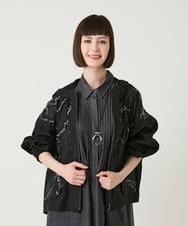 R6JGE30360 HIROKO BIS(小さいサイズ)(メゾン ドゥ サンク) 【小さいサイズ】オパールロゴジョイントデザインブルゾン ホワイト