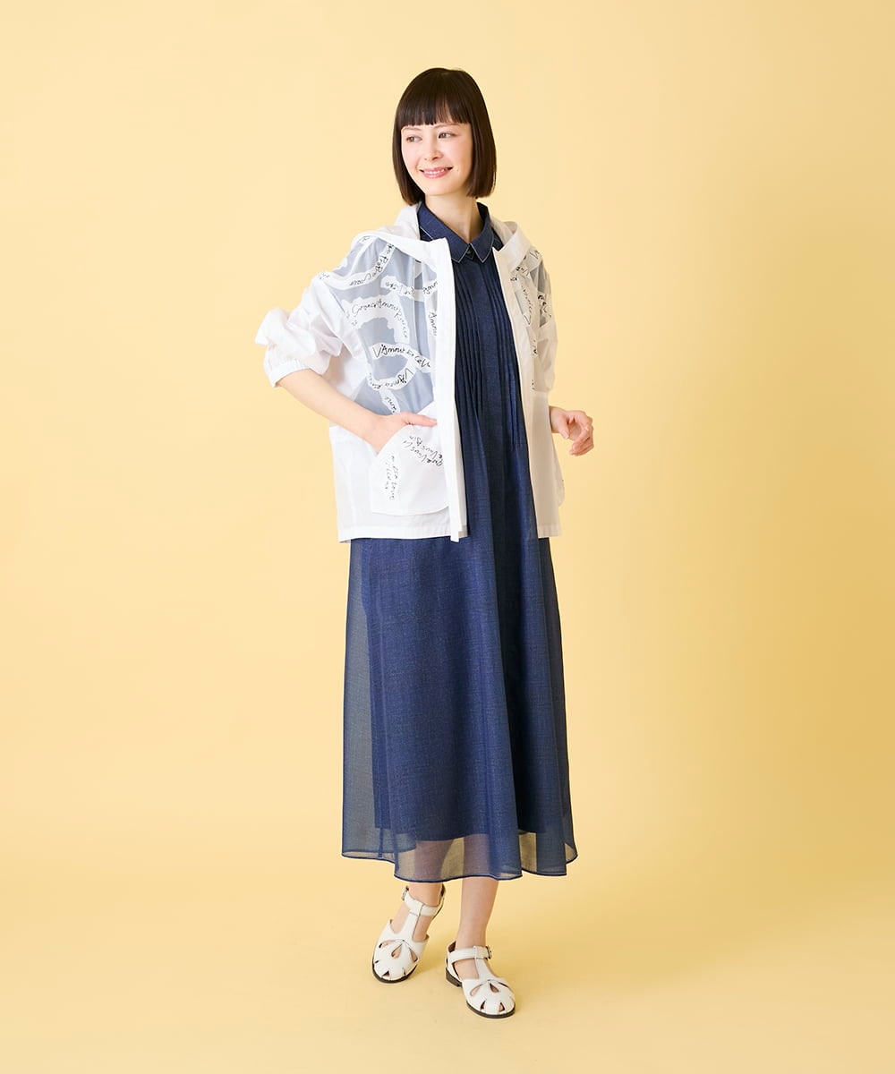 R6JGE30360 HIROKO BIS(小さいサイズ)(メゾン ドゥ サンク) 【小さいサイズ】オパールロゴジョイントデザインブルゾン ホワイト