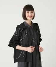 R6JGE30360 HIROKO BIS(小さいサイズ)(メゾン ドゥ サンク) 【小さいサイズ】オパールロゴジョイントデザインブルゾン ブラック