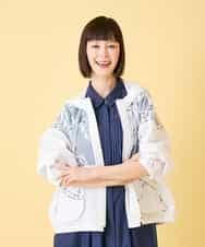 R6JGE30360 HIROKO BIS(小さいサイズ)(メゾン ドゥ サンク) 【小さいサイズ】オパールロゴジョイントデザインブルゾン ホワイト