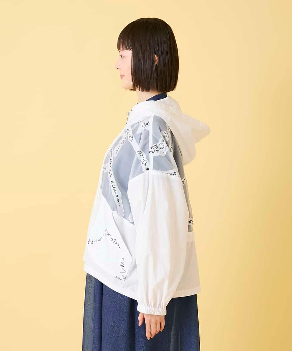 R6JGE30360 HIROKO BIS(小さいサイズ)(メゾン ドゥ サンク) 【小さいサイズ】オパールロゴジョイントデザインブルゾン ホワイト