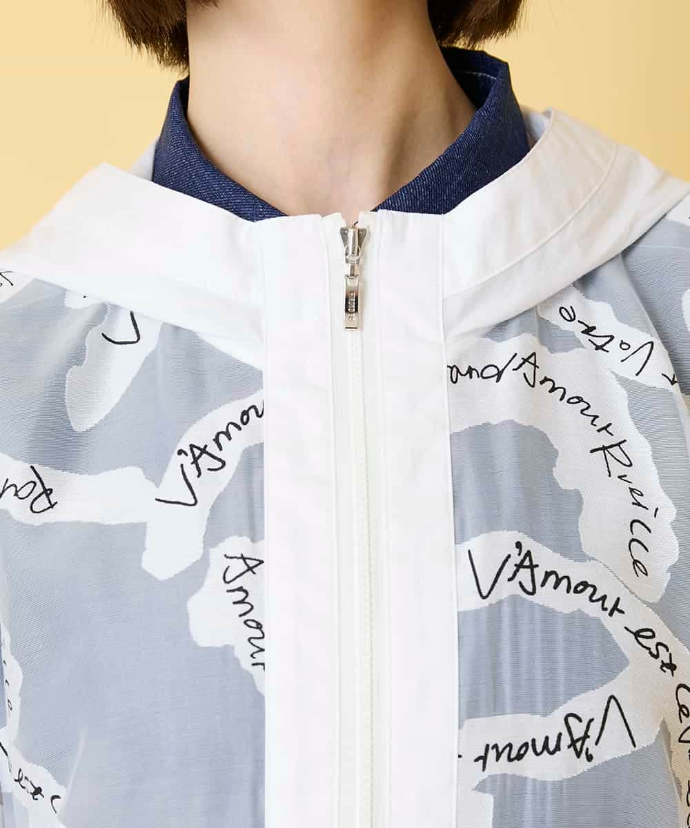 R6JGE30360 HIROKO BIS(小さいサイズ)(メゾン ドゥ サンク) 【小さいサイズ】オパールロゴジョイントデザインブルゾン ホワイト