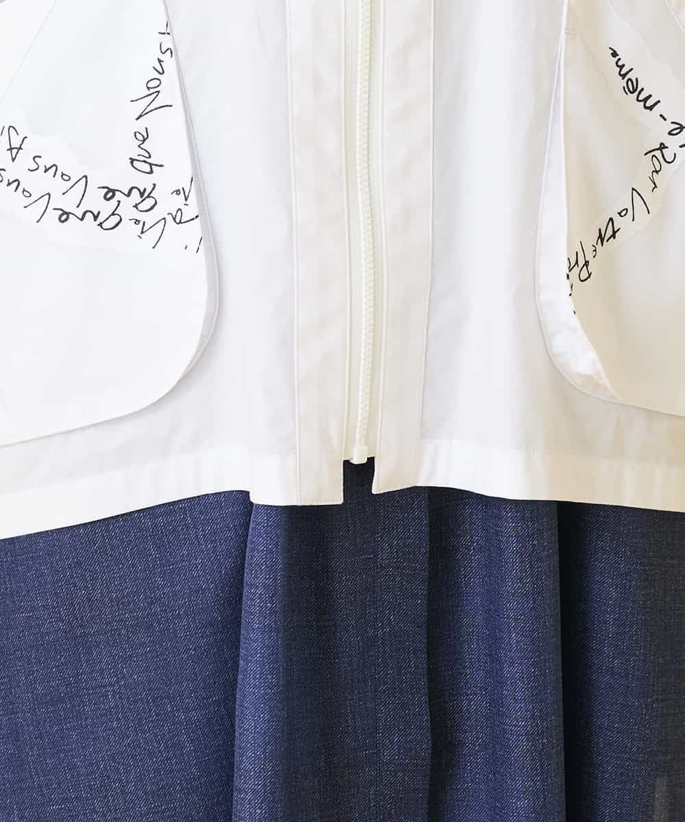 R6JGE30360 HIROKO BIS(小さいサイズ)(メゾン ドゥ サンク) 【小さいサイズ】オパールロゴジョイントデザインブルゾン ホワイト