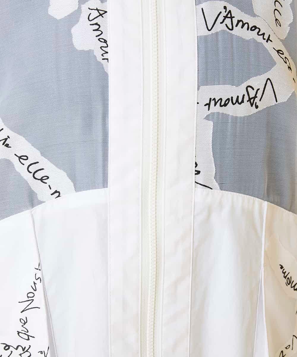 R6JGE30360 HIROKO BIS(小さいサイズ)(メゾン ドゥ サンク) 【小さいサイズ】オパールロゴジョイントデザインブルゾン ホワイト