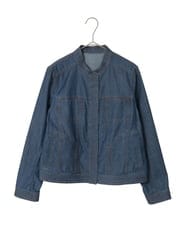 R6JJB01290 HIROKO BIS(小さいサイズ)(メゾン ドゥ サンク) 【小さいサイズ】ステッチポイントデニムジャケット ネイビー