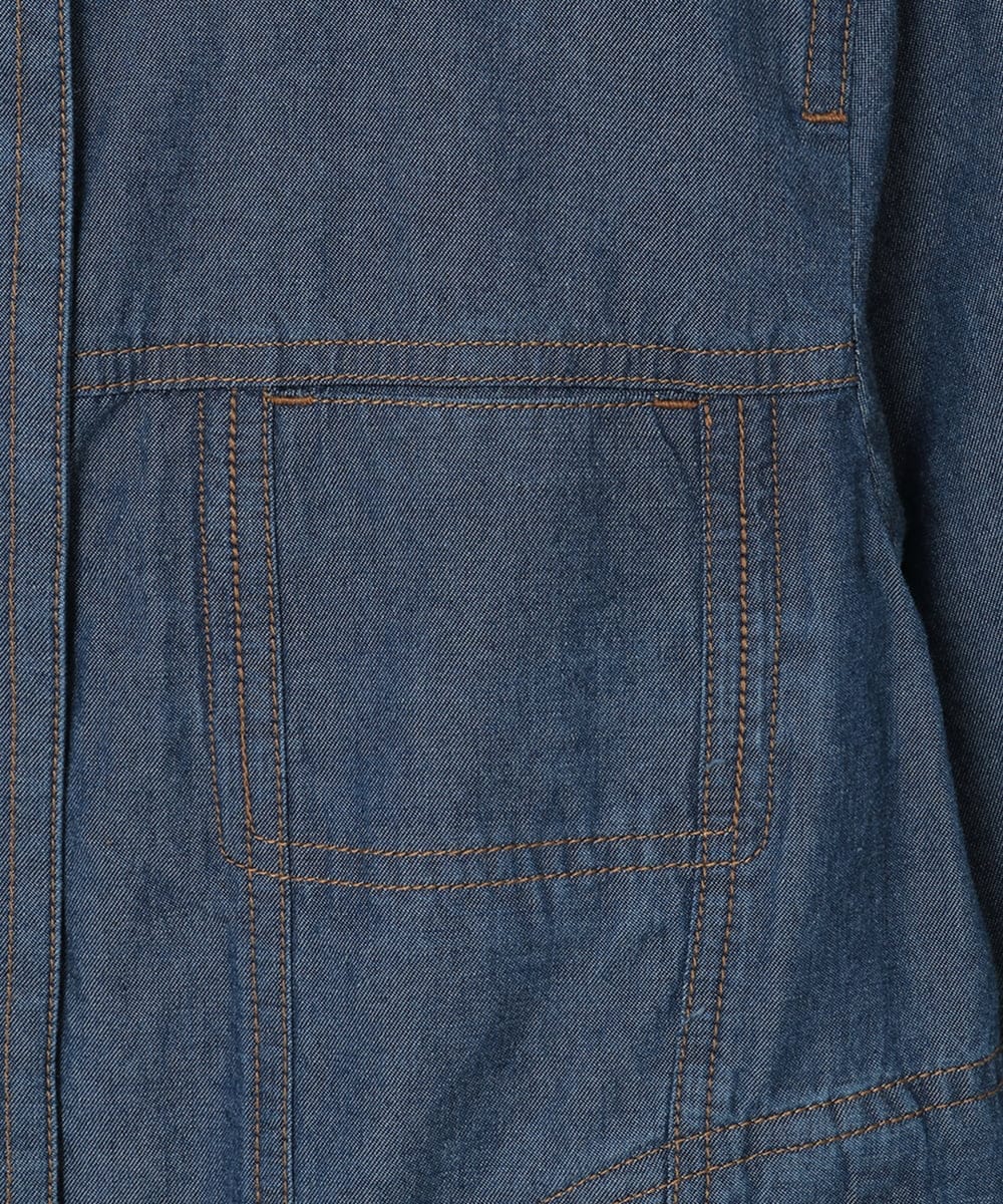 R6JJB01290 HIROKO BIS(小さいサイズ)(メゾン ドゥ サンク) 【小さいサイズ】ステッチポイントデニムジャケット ネイビー