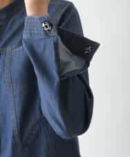 R6JJB01290 HIROKO BIS(小さいサイズ)(メゾン ドゥ サンク) 【小さいサイズ】ステッチポイントデニムジャケット ネイビー