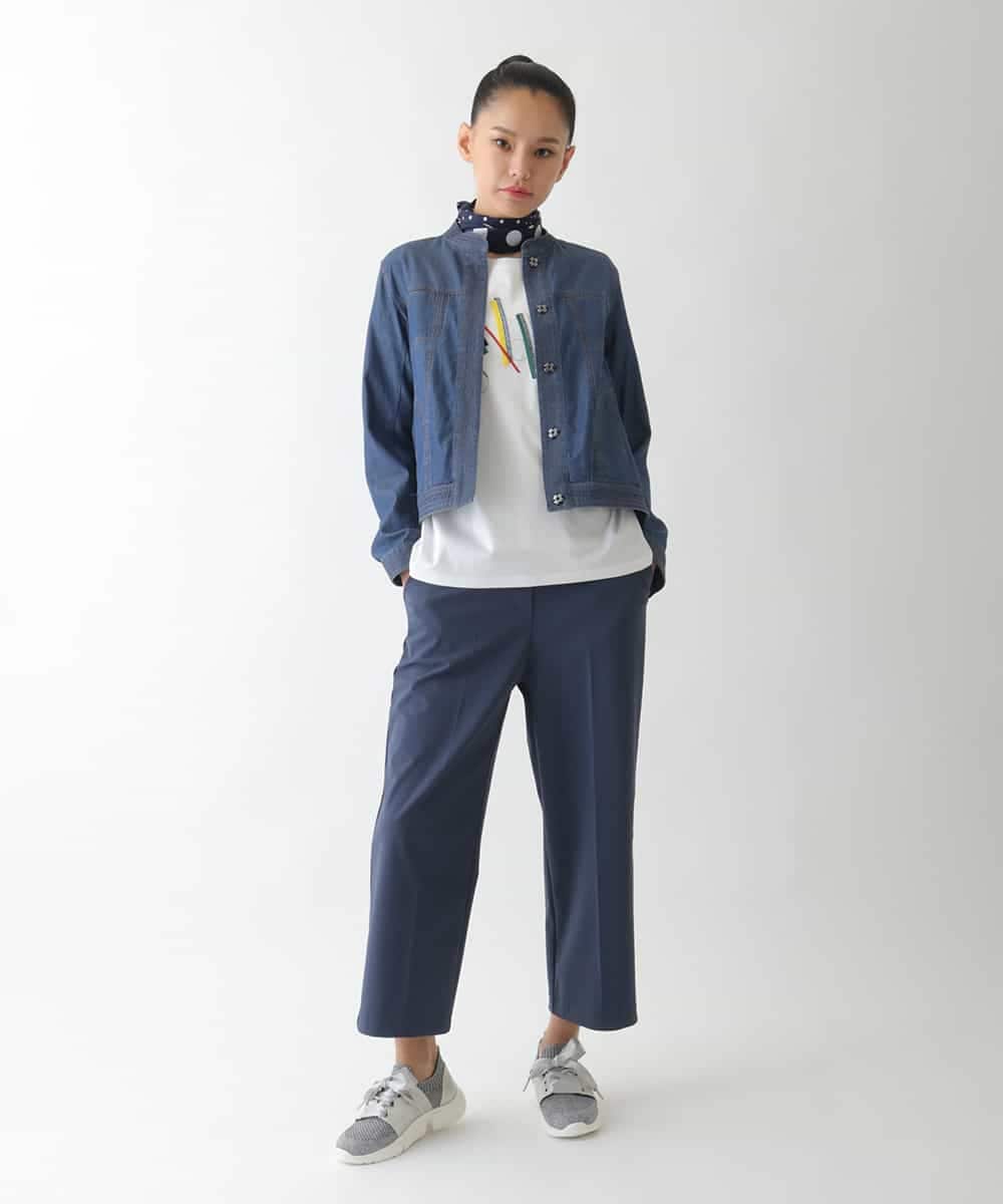R6JJB01290 HIROKO BIS(小さいサイズ)(メゾン ドゥ サンク) 【小さいサイズ】ステッチポイントデニムジャケット ネイビー