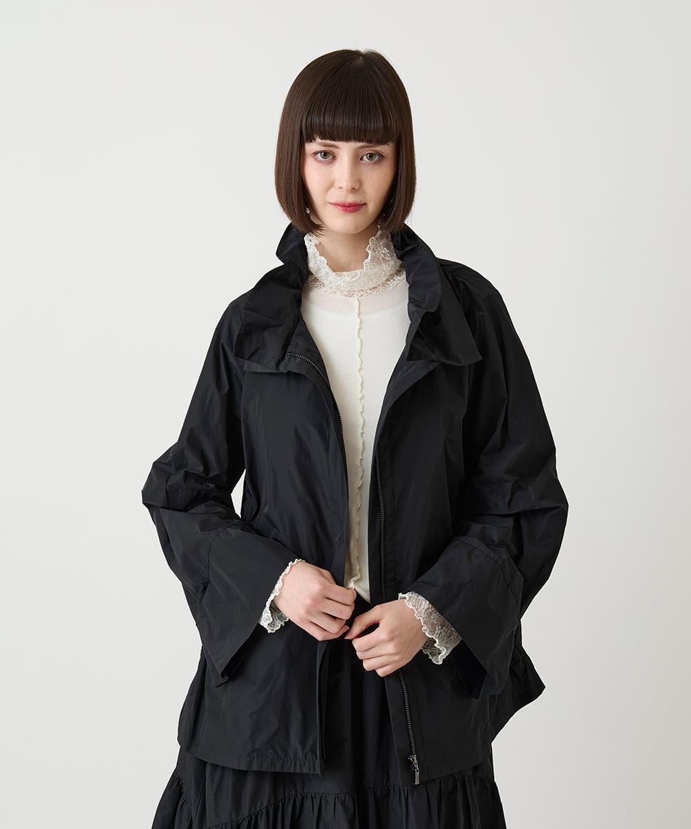 R6JLE01390 HIROKO BIS(小さいサイズ)(メゾン ドゥ サンク) 【小さいサイズ】ライトタフタシャーリングデザインブルゾン ブラック