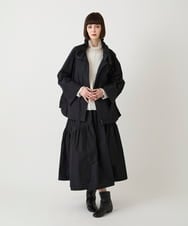 R6JLE01390 HIROKO BIS(小さいサイズ)(メゾン ドゥ サンク) 【小さいサイズ】ライトタフタシャーリングデザインブルゾン ブラック