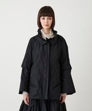 R6JLE01390 HIROKO BIS(小さいサイズ)(メゾン ドゥ サンク) 【小さいサイズ】ライトタフタシャーリングデザインブルゾン ブラック