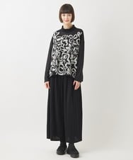 R6KAC40270 HIROKO BIS(小さいサイズ)(メゾン ドゥ サンク) 【小さいサイズ】フラワージャカードモックネックプルオーバー ブラック系