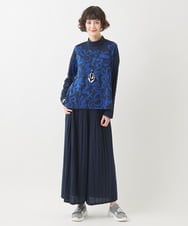 R6KAC40270 HIROKO BIS(小さいサイズ)(メゾン ドゥ サンク) 【小さいサイズ】フラワージャカードモックネックプルオーバー ブラック系