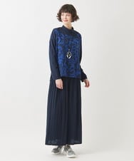 R6KAC40270 HIROKO BIS(小さいサイズ)(メゾン ドゥ サンク) 【小さいサイズ】フラワージャカードモックネックプルオーバー ブラック系