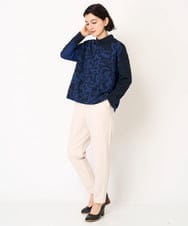 R6KAC40270 HIROKO BIS(小さいサイズ)(メゾン ドゥ サンク) 【小さいサイズ】フラワージャカードモックネックプルオーバー ブラック系