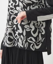 R6KAC40270 HIROKO BIS(小さいサイズ)(メゾン ドゥ サンク) 【小さいサイズ】フラワージャカードモックネックプルオーバー ブラック系