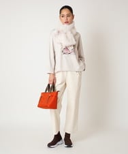 R6KAF07270 HIROKO BIS(小さいサイズ)(メゾン ドゥ サンク) 【小さいサイズ】グラフィカルモチーフデザインスウェット /洗える ブラック