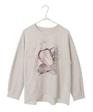 R6KAF07270 HIROKO BIS(小さいサイズ)(メゾン ドゥ サンク) 【小さいサイズ】グラフィカルモチーフデザインスウェット /洗える ブラック