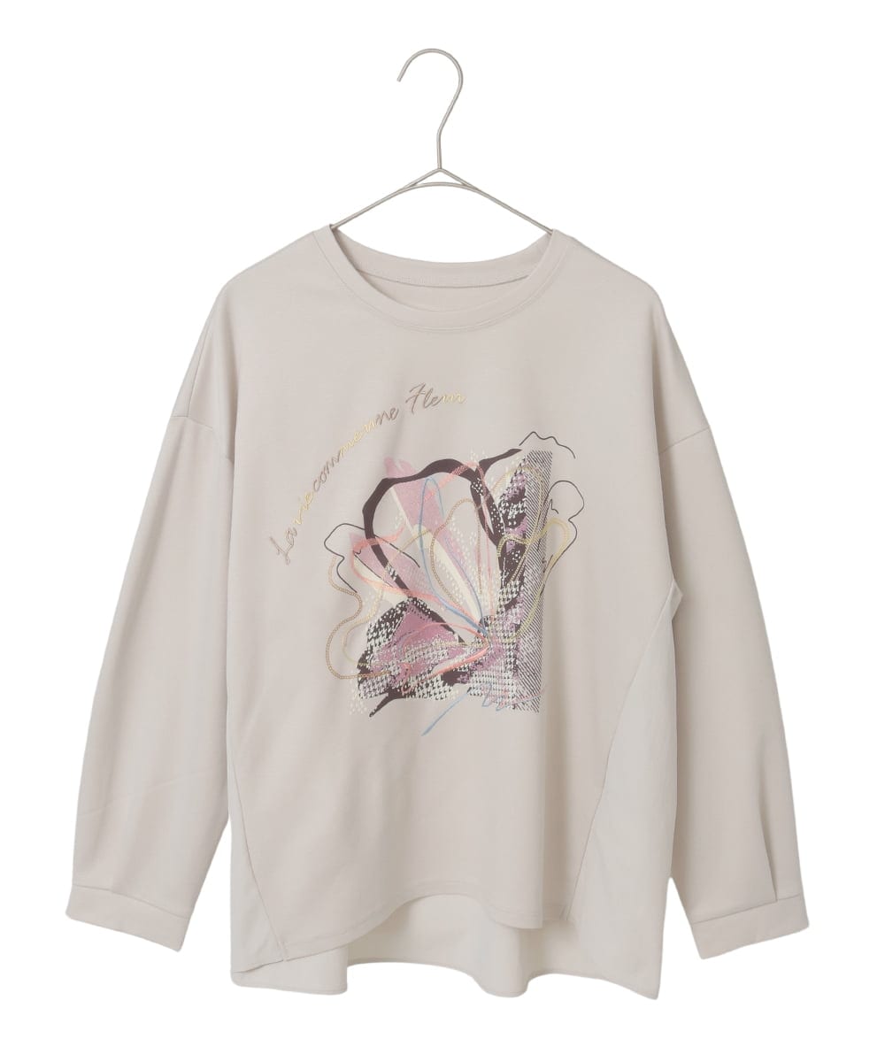 R6KAF07270 HIROKO BIS(小さいサイズ)(メゾン ドゥ サンク) 【小さいサイズ】グラフィカルモチーフデザインスウェット /洗える ブラック