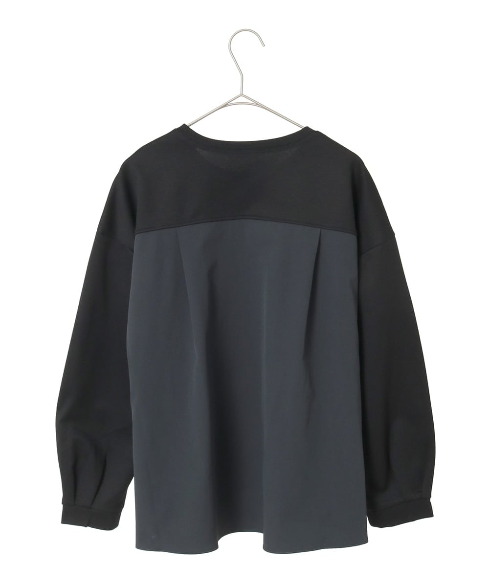 R6KAF07270 HIROKO BIS(小さいサイズ)(メゾン ドゥ サンク) 【小さいサイズ】グラフィカルモチーフデザインスウェット /洗える ブラック