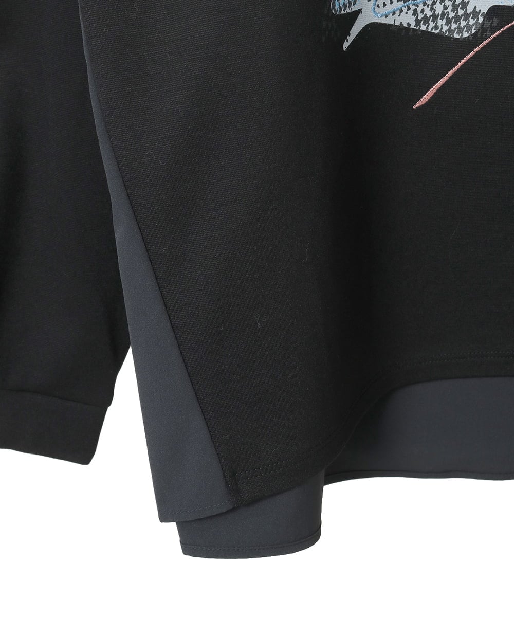 R6KAF07270 HIROKO BIS(小さいサイズ)(メゾン ドゥ サンク) 【小さいサイズ】グラフィカルモチーフデザインスウェット /洗える ブラック