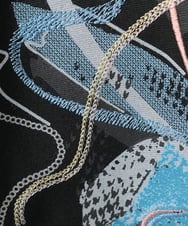 R6KAF07270 HIROKO BIS(小さいサイズ)(メゾン ドゥ サンク) 【小さいサイズ】グラフィカルモチーフデザインスウェット /洗える ブラック