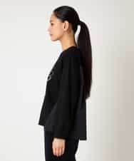 R6KAF07270 HIROKO BIS(小さいサイズ)(メゾン ドゥ サンク) 【小さいサイズ】グラフィカルモチーフデザインスウェット /洗える ブラック