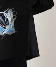 R6KAF07270 HIROKO BIS(小さいサイズ)(メゾン ドゥ サンク) 【小さいサイズ】グラフィカルモチーフデザインスウェット /洗える ブラック