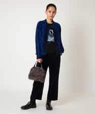 R6KAF07270 HIROKO BIS(小さいサイズ)(メゾン ドゥ サンク) 【小さいサイズ】グラフィカルモチーフデザインスウェット /洗える ブラック