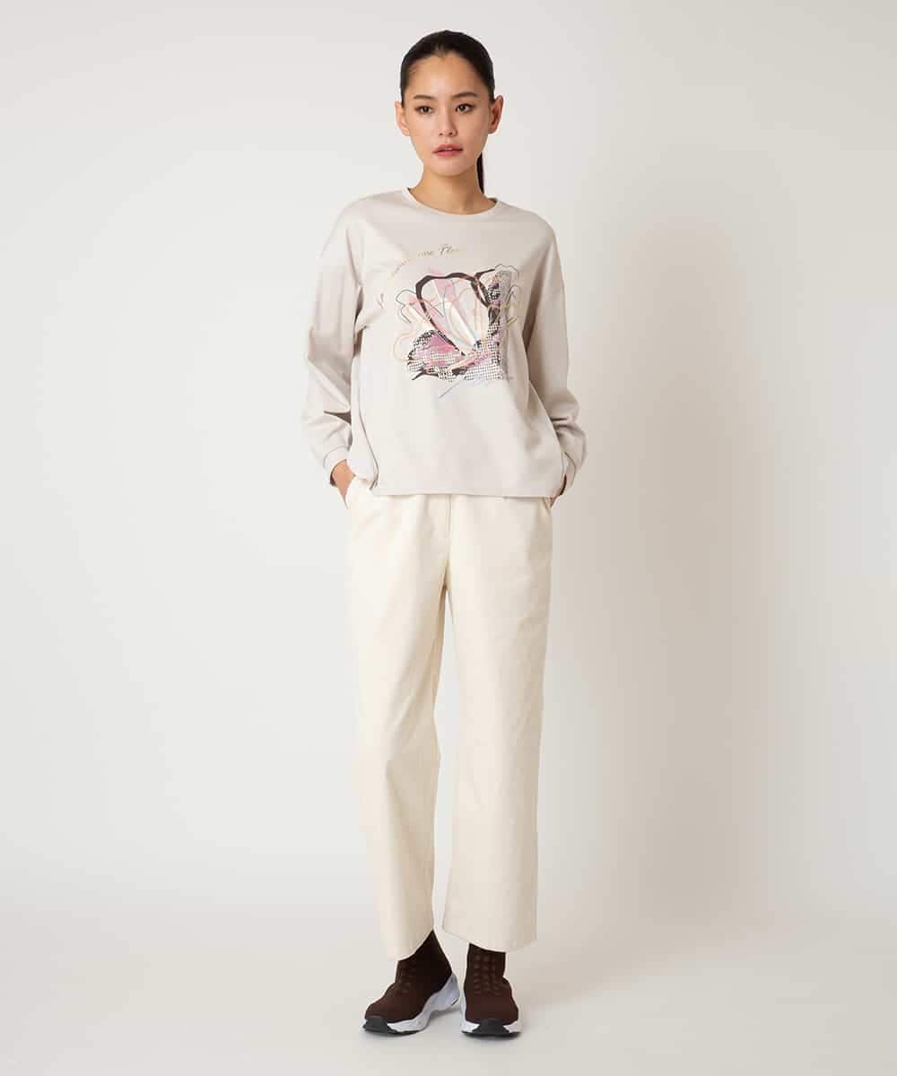 R6KAF07270 HIROKO BIS(小さいサイズ)(メゾン ドゥ サンク) 【小さいサイズ】グラフィカルモチーフデザインスウェット /洗える ブラック