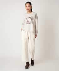 R6KAF07270 HIROKO BIS(小さいサイズ)(メゾン ドゥ サンク) 【小さいサイズ】グラフィカルモチーフデザインスウェット /洗える ブラック