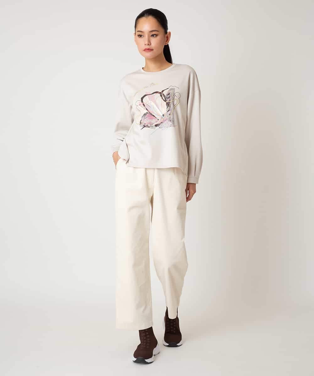 R6KAF07270 HIROKO BIS(小さいサイズ)(メゾン ドゥ サンク) 【小さいサイズ】グラフィカルモチーフデザインスウェット /洗える ブラック